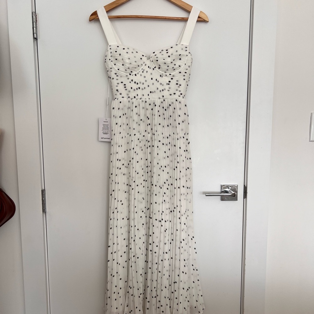 Self-Portrait BNWT white polka-dot dress. Size 0. - Picture 2 of 7